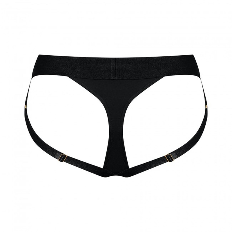 czarne sexowne majtki push up strap-on uprząż S